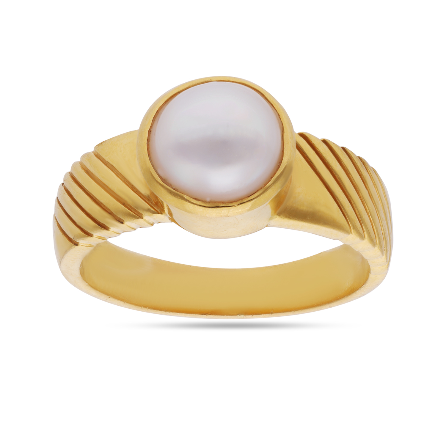 silji perl 22ct gold ring